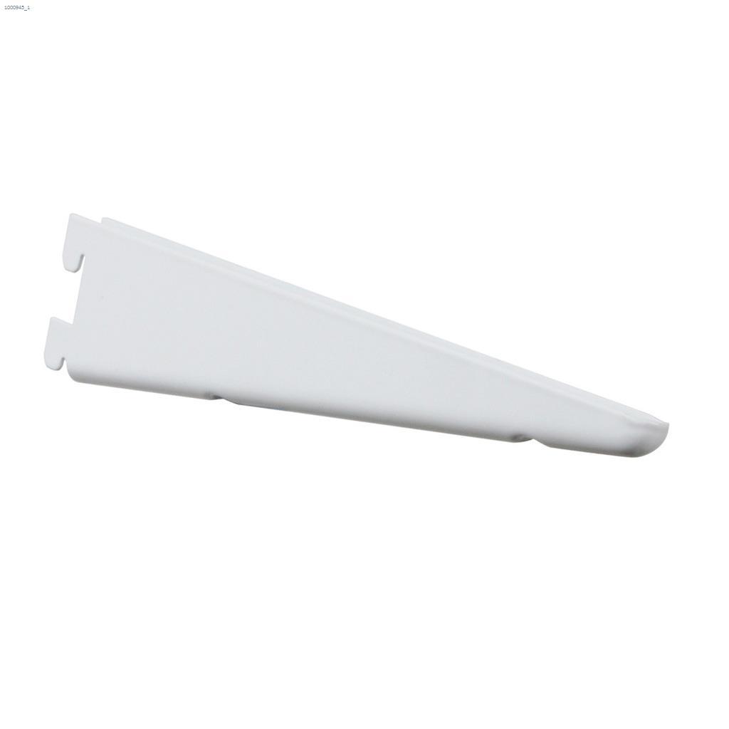 18-1/2" White 16 Gauge Steel Double Track Shelf Bracket