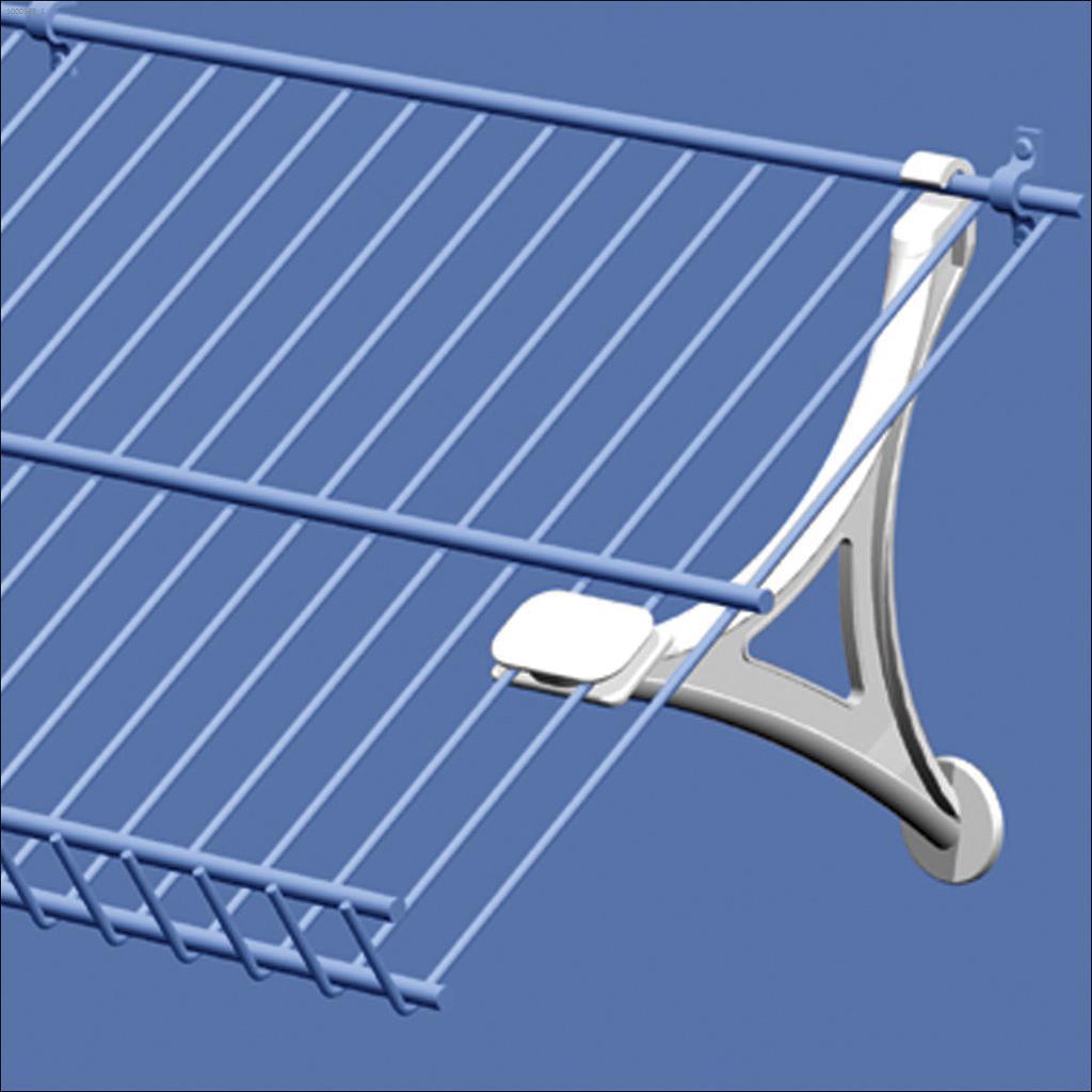 6-1/8" White Plastic Wire Shelf Shoe Support Bracket-1/Pack