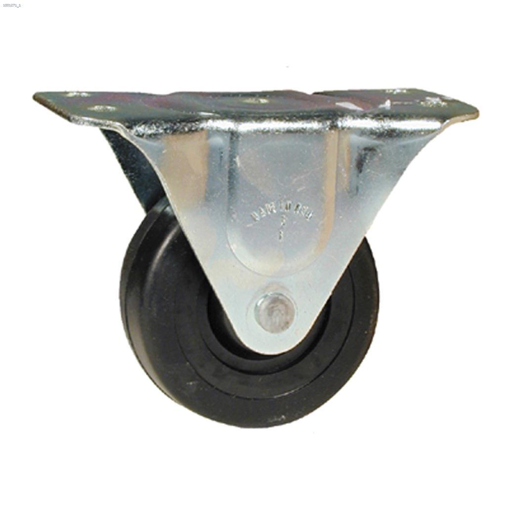 2-1/2" Black Soft Rubber Wheel Rigid Caster