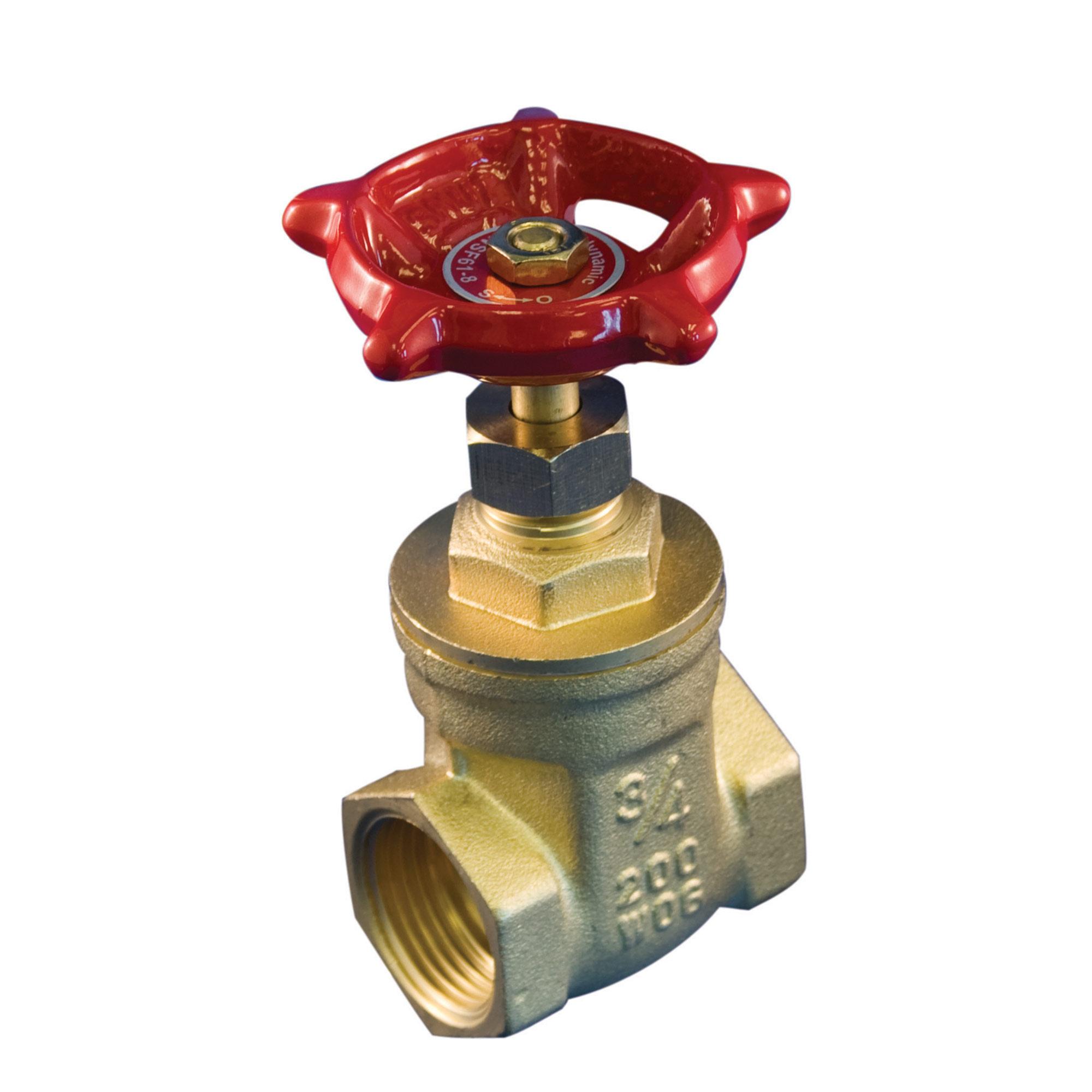 1-1/4" 200 PSI Threaded Brass Gate Valve
