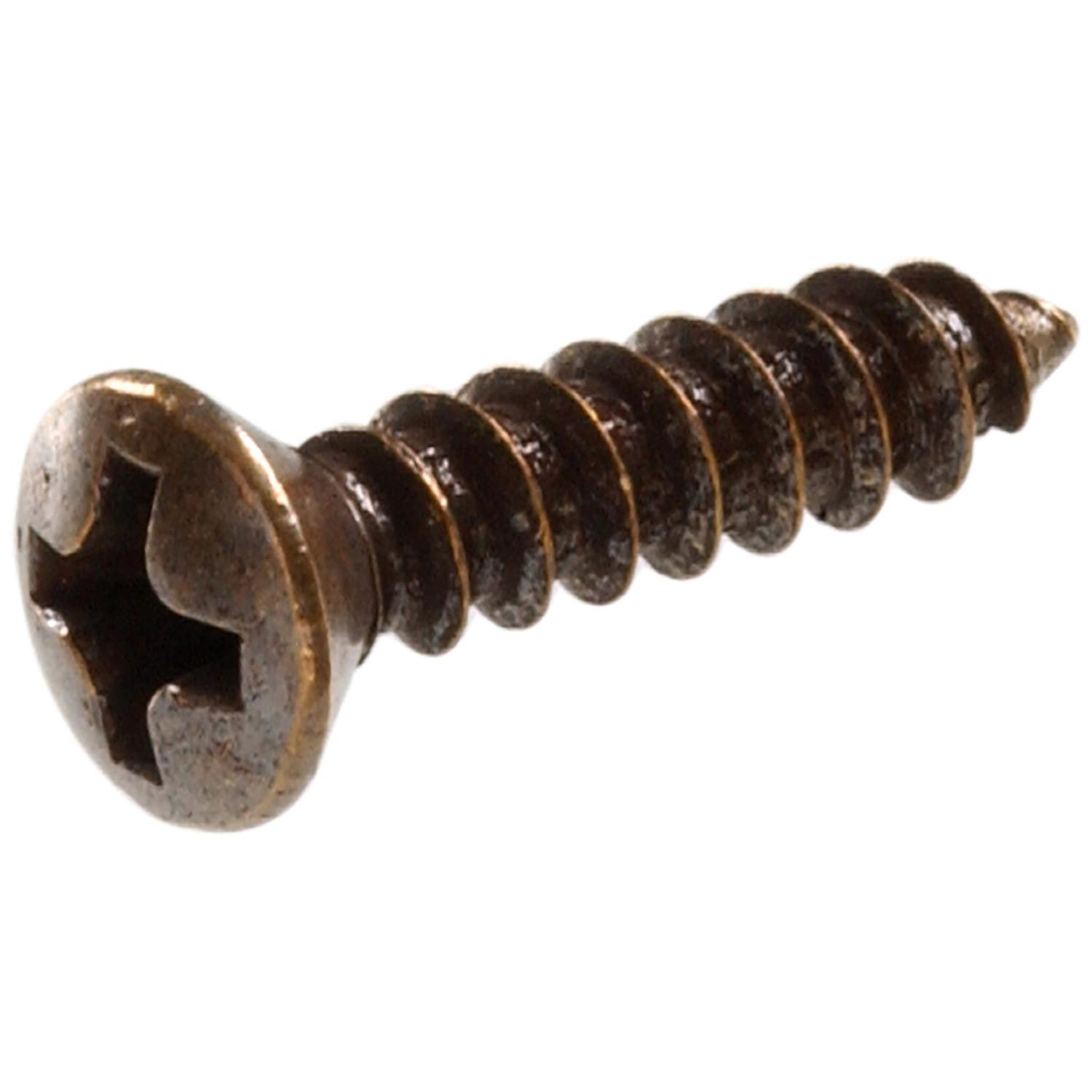 #8 x 1" Antique Brass Oval Head Sheet Metal Screw