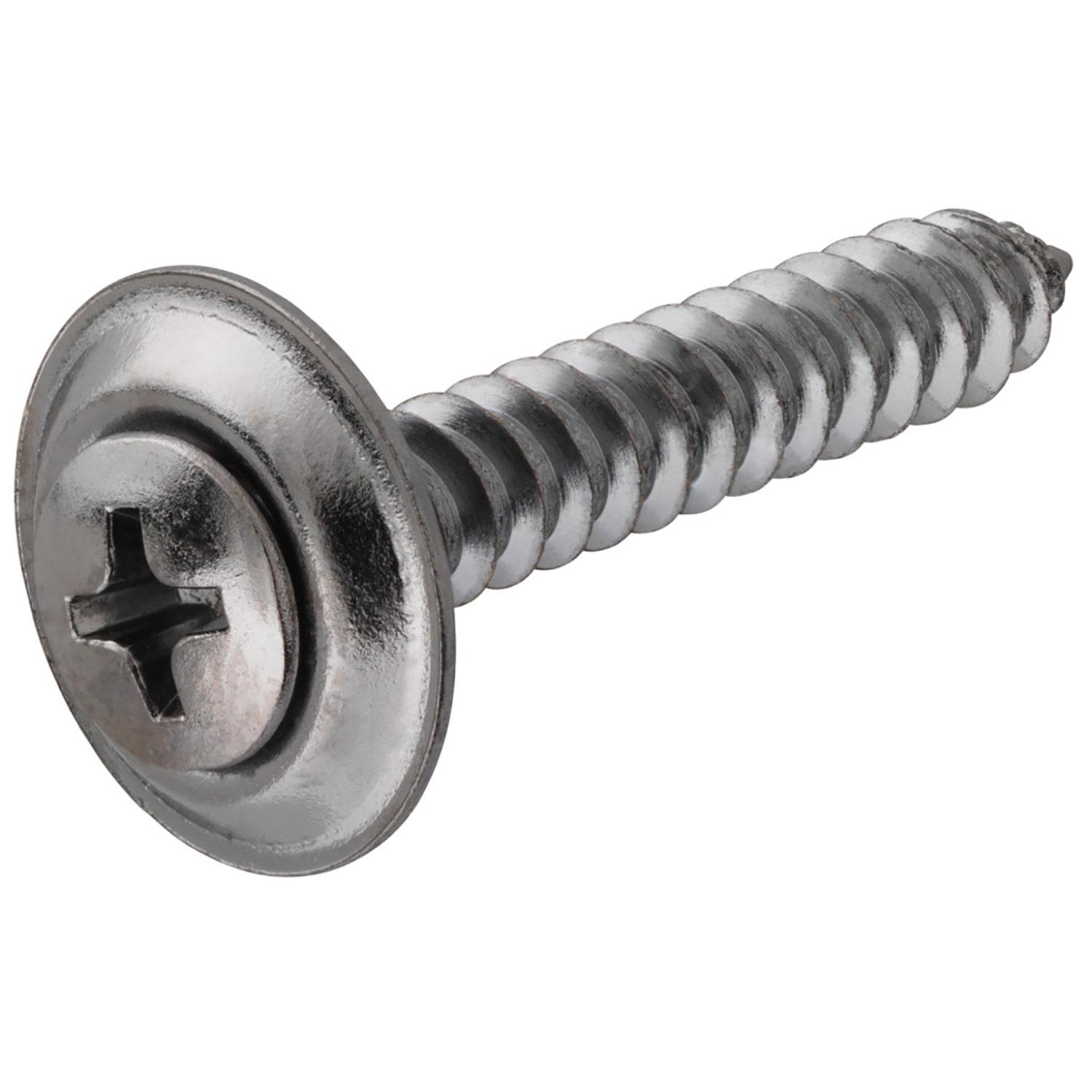 #10 x 1-1/4" Chrome Oval Head Trim Screw With Washer