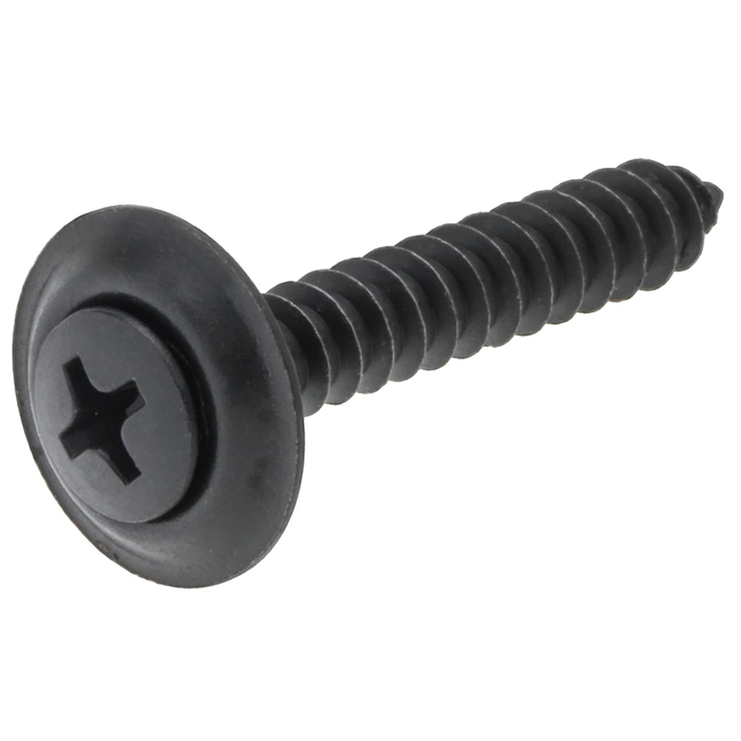 #10 x 1" Black Oval Head Trim Screw With Washer