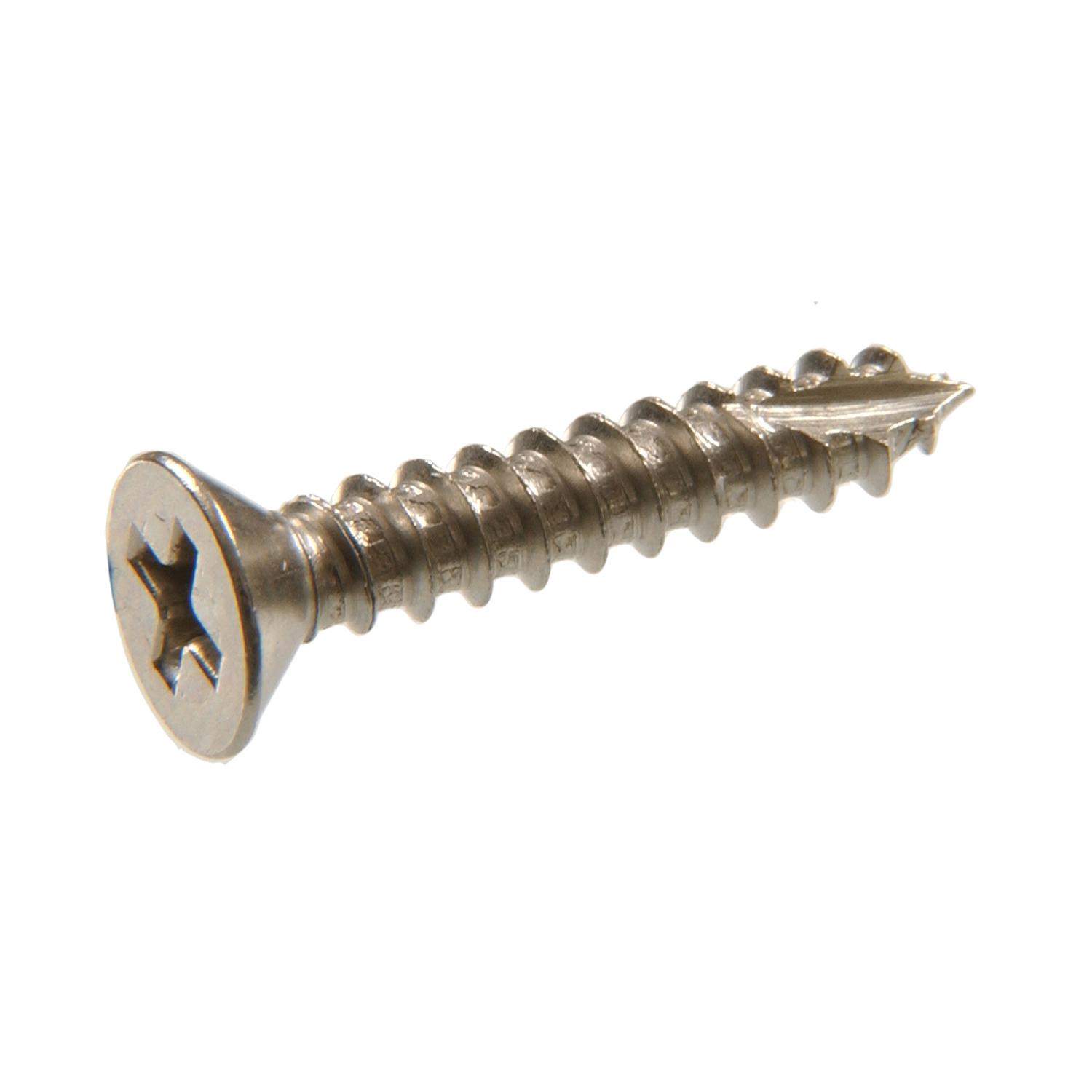 Vis pour charnière à tête plate Phillips, nickel satiné