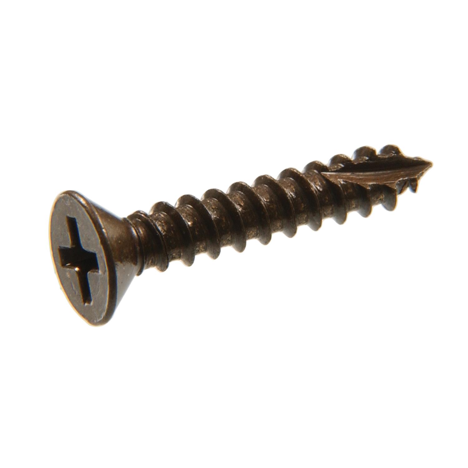 #9 x 1" Antique Brass Flat Head Hinge Screw
