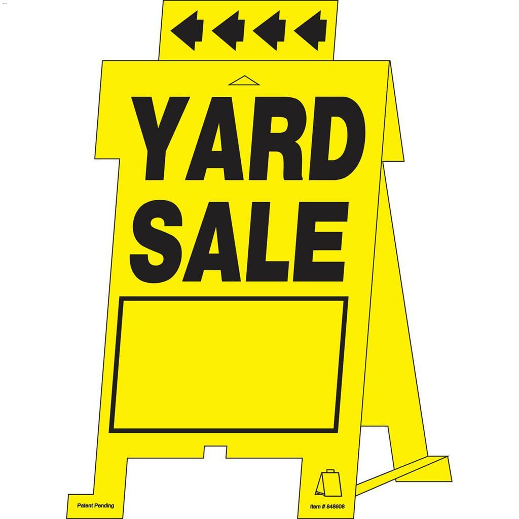 19" x 12" Black On Yellow Yard Sale Corrugated Sign