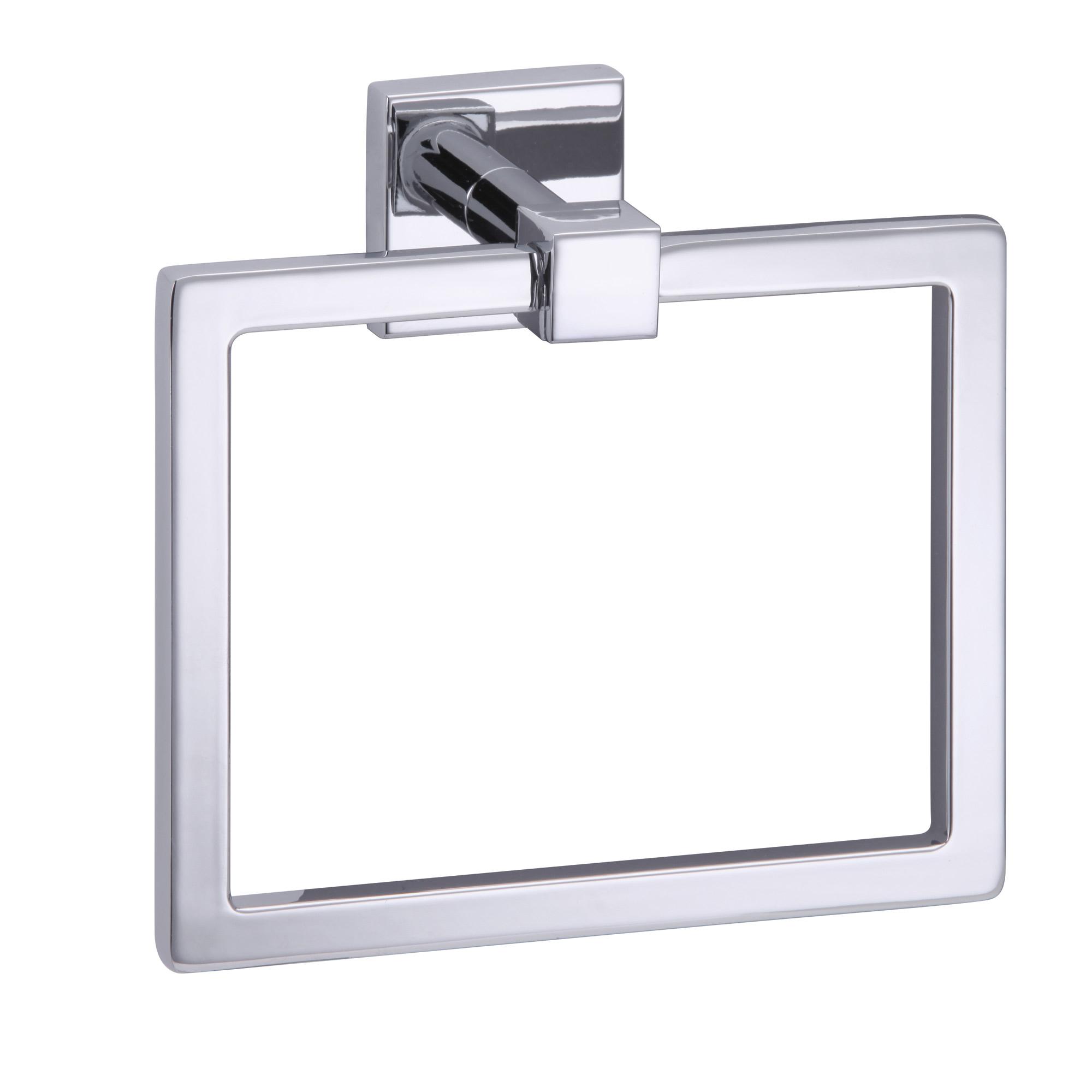 Qube Polished Chrome Single Towel Ring