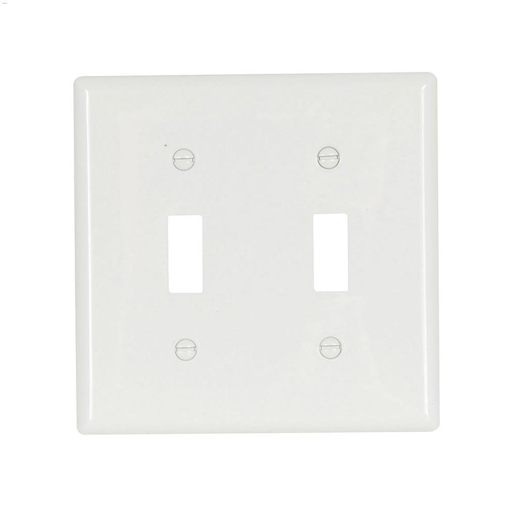 White Nylon (2) Toggle Switch Wallplate