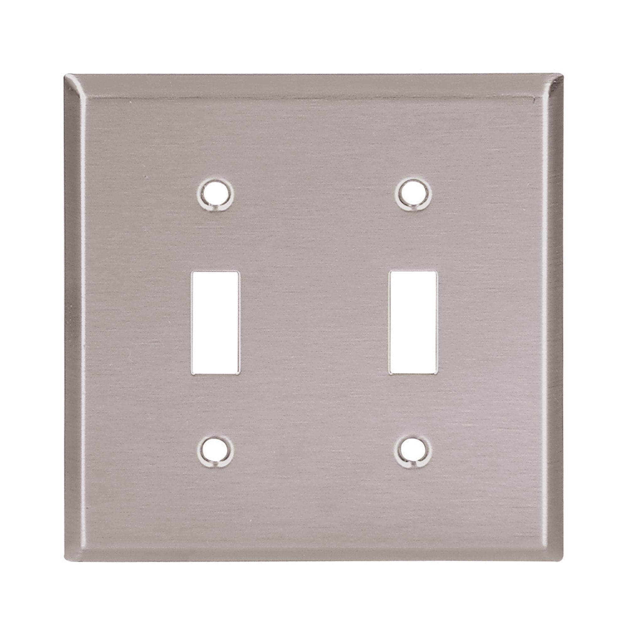 302/304 Stainless Steel (2) Toggle Switch Wallplate