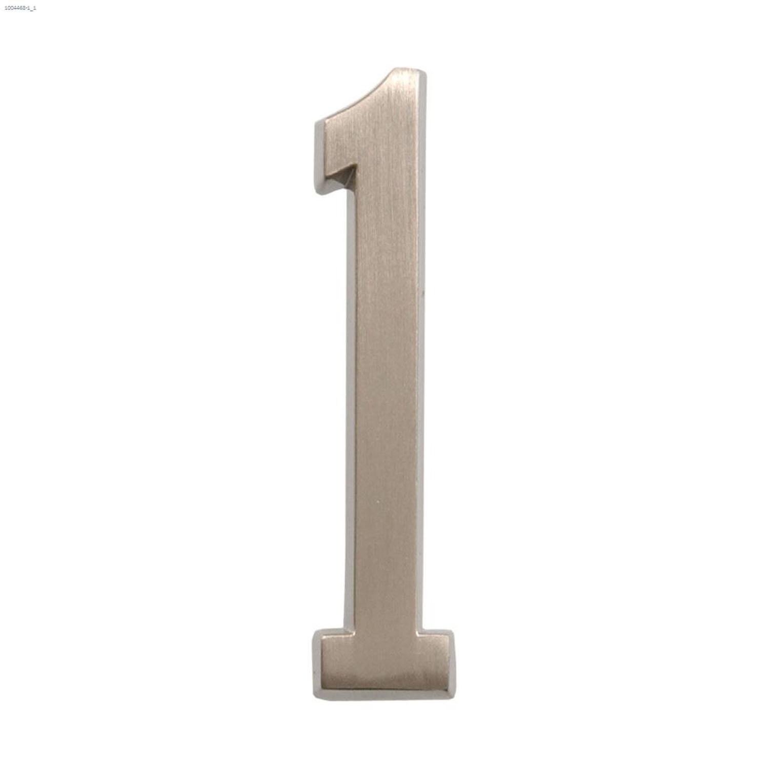 4" Brushed Nickel Self-Adhesive Address Plaque Number
