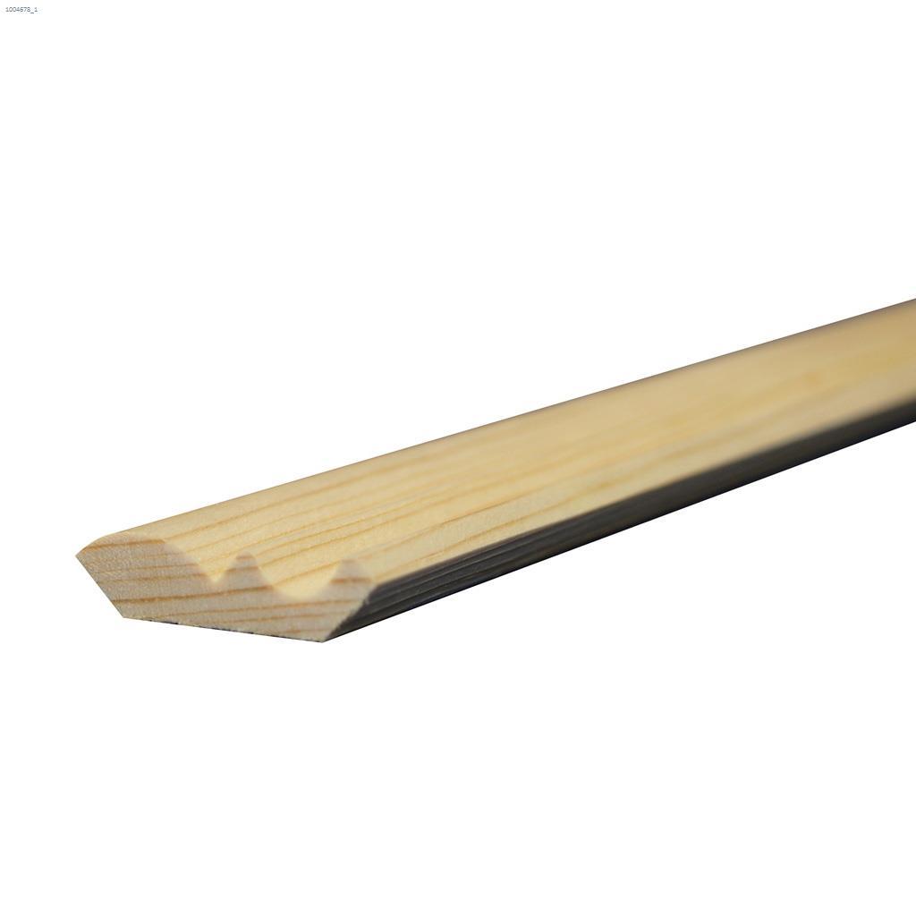 1-5/8" x 7/16" x 8' Solid Clear Pine Crown Moulding