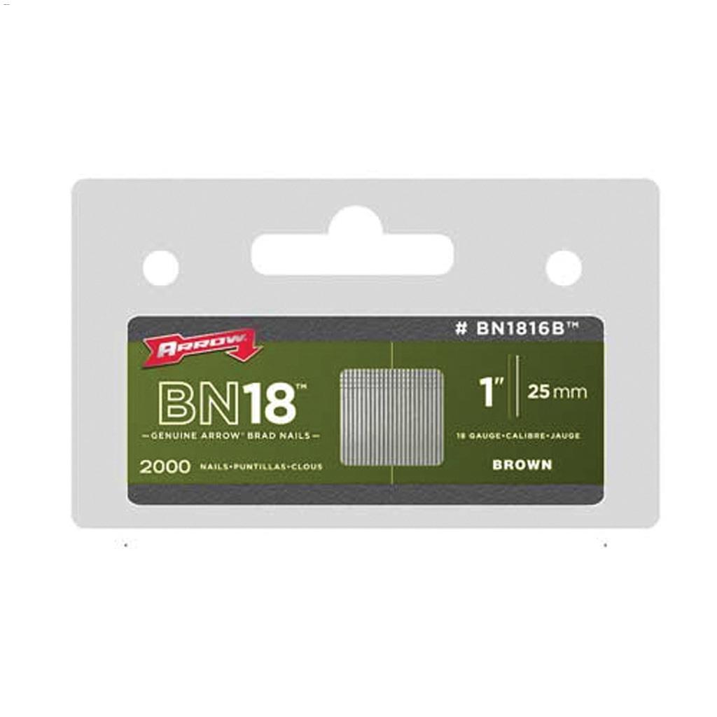 1" 18 Gauge Brown Brad Nail -2000/Pack