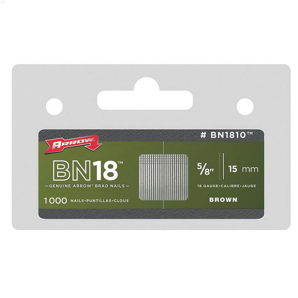 5/8" 18 Gauge Brown Brad Nail -1000/Pack