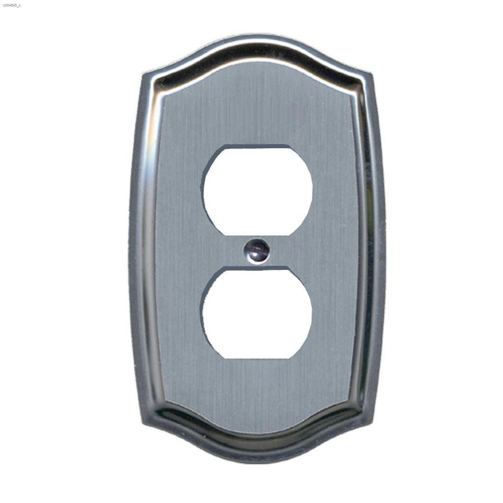 Chrome Etched Steel Duplex Colonial Wallplate