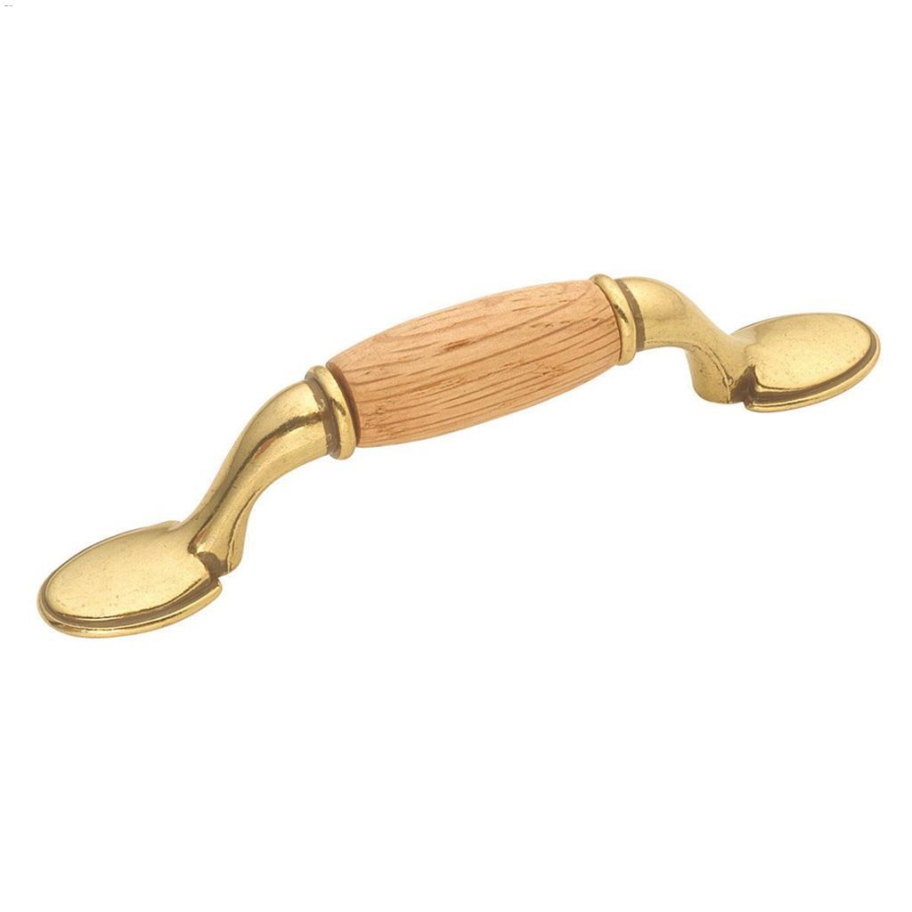 3" Lancaster Hand Polished & Oak Woodgrain Door Pull