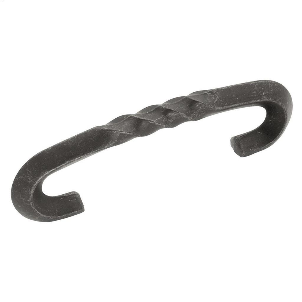 3" Black Iron Charleston Blacksmith Door Pull