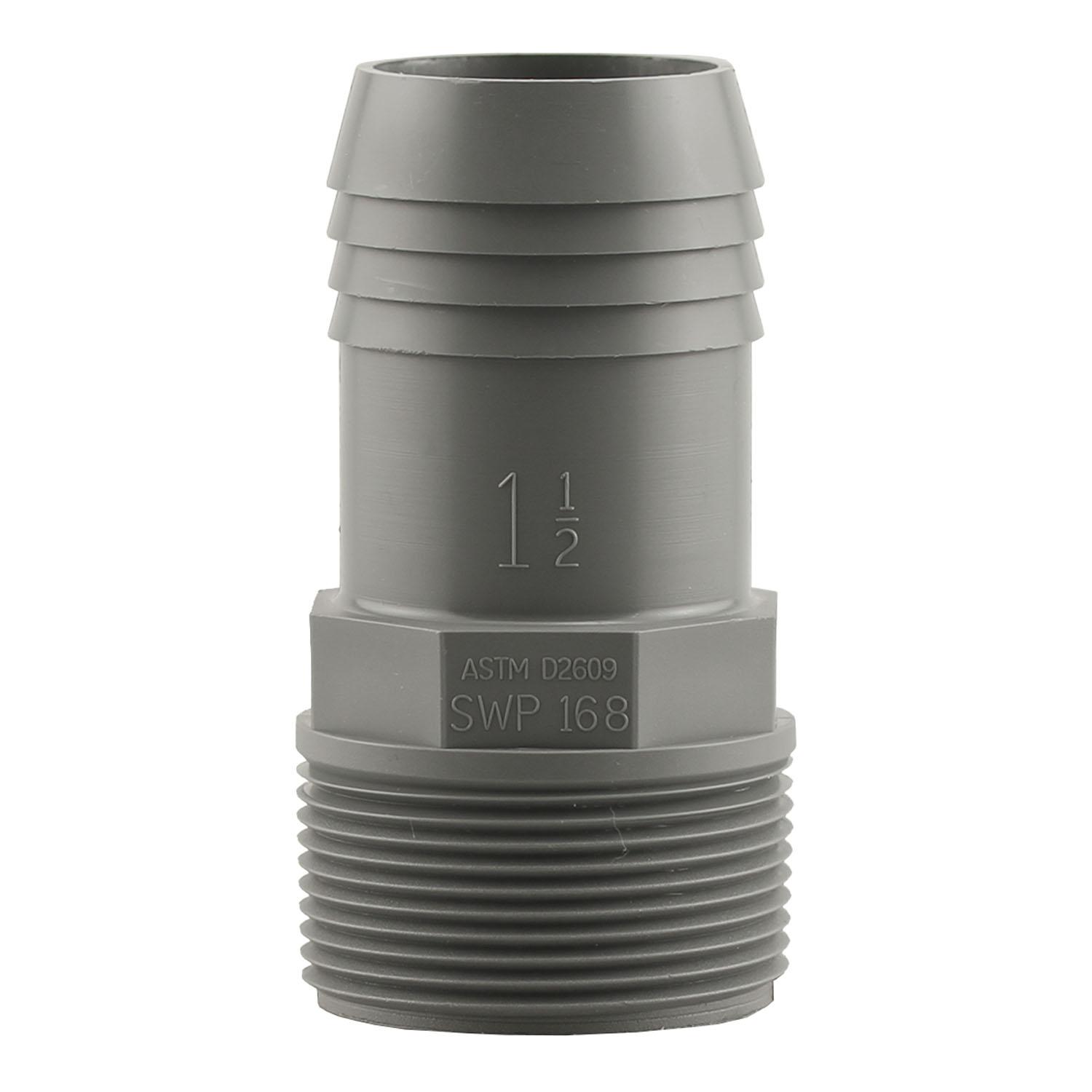 1-1/2" Insert x MPT Gray Polyethylene Pipe Adapter