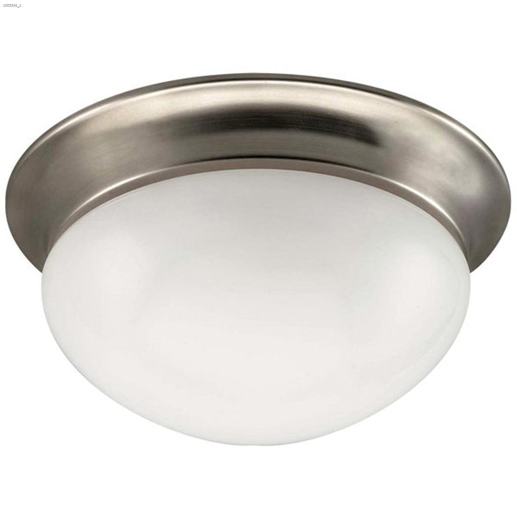 Signature 9" Pewter Frosted Flush Mount