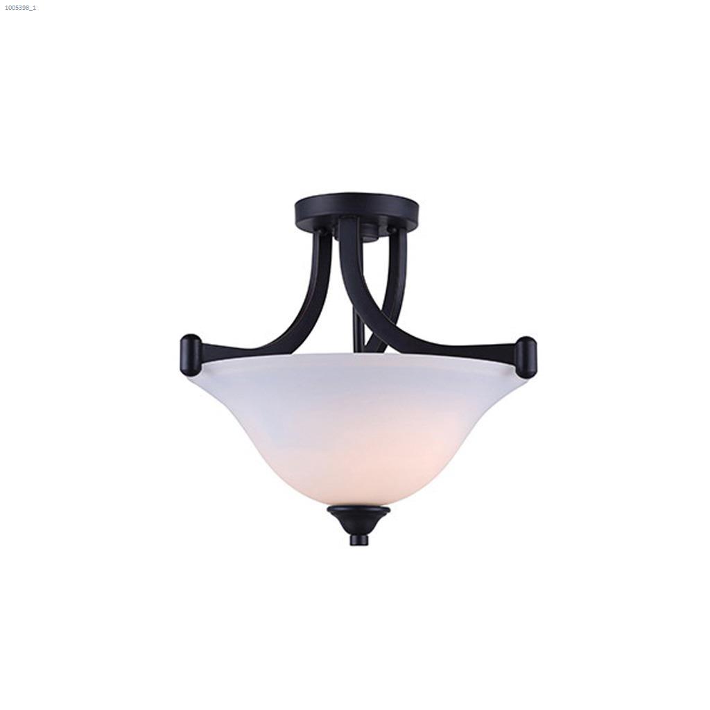 Rue 15" Rubbed Antique Bronze Semi Flush Mount