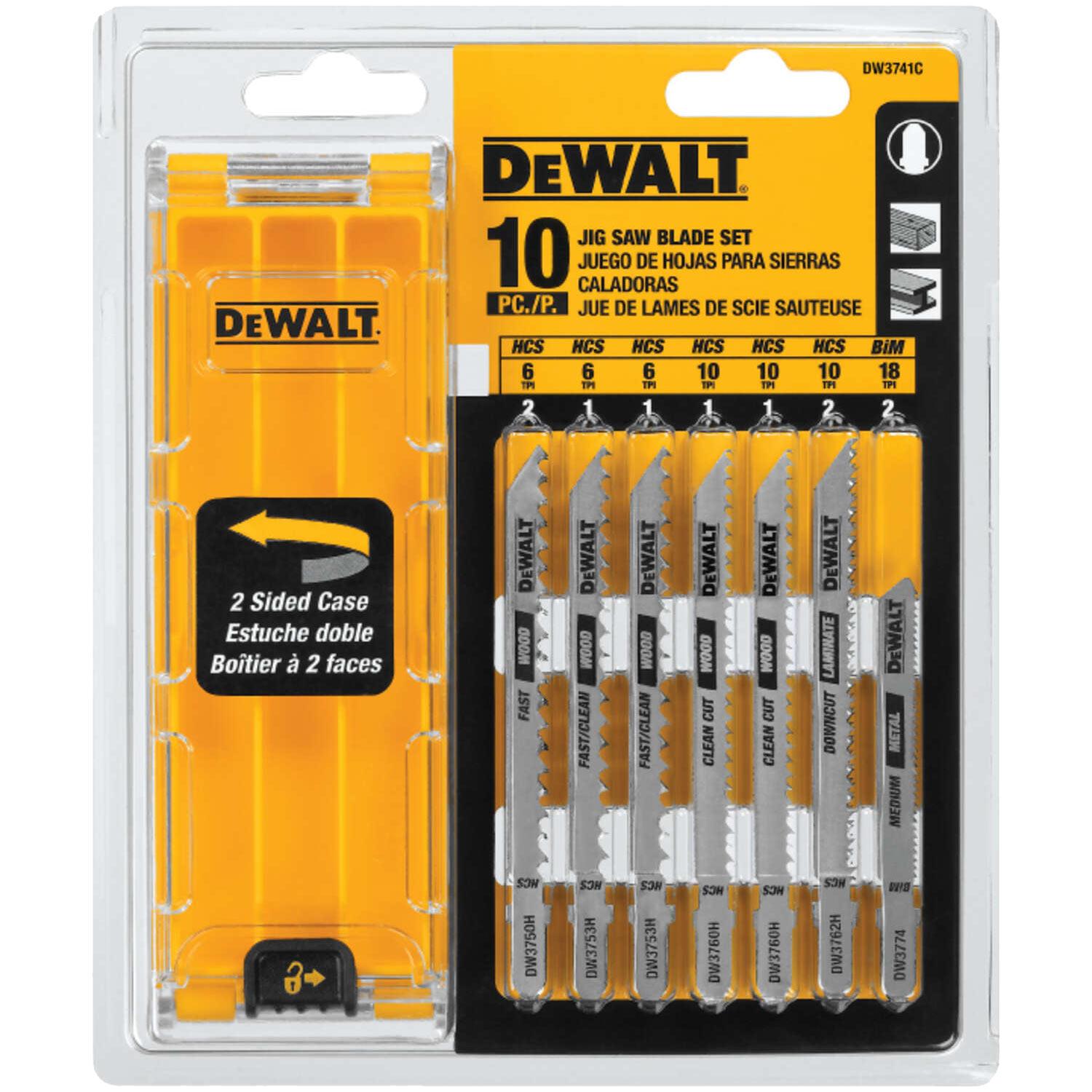 10 Piece T Shank Jig Saw Blade Set With Case