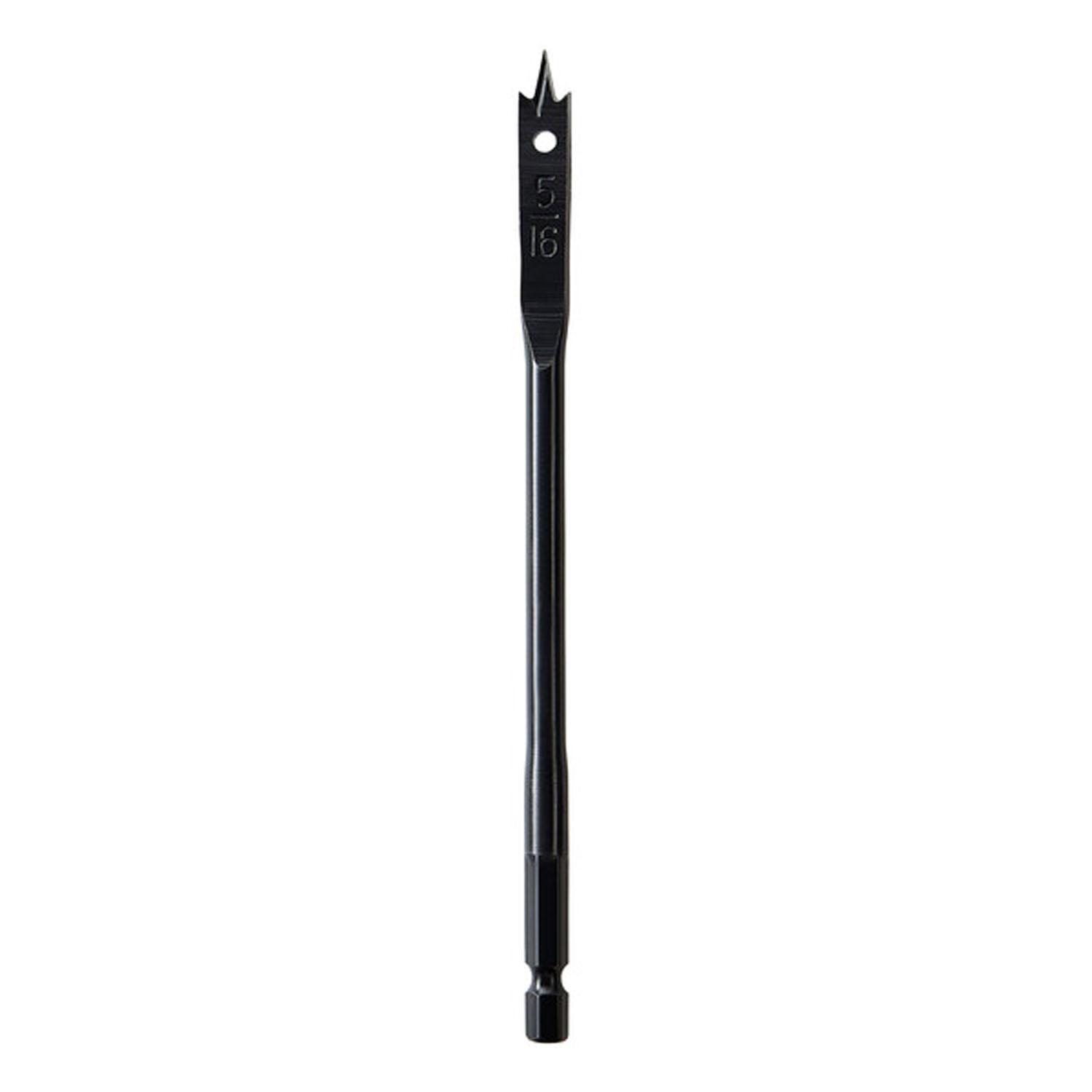 5/16" x 6" Carbon Steel Black Oxide Spade Bit