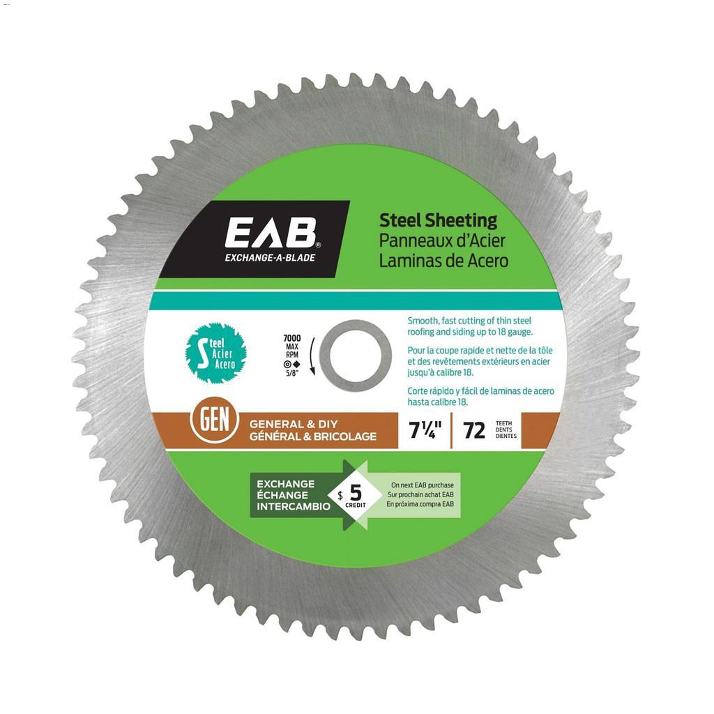 7-1/4" 72 Teeth Steel Sheeting Saw Blade