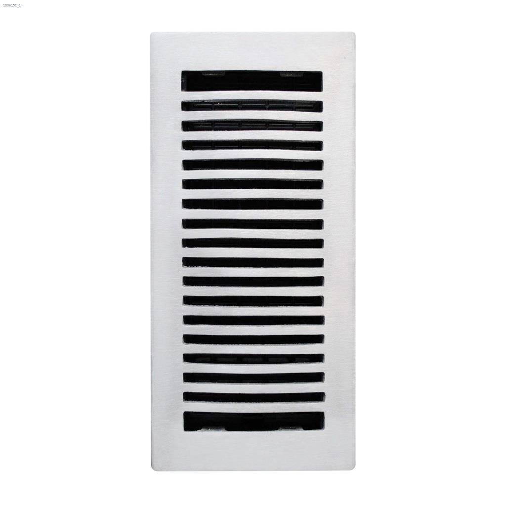 3" x 10" Satin Nickel Louvered Dome Design Floor Register