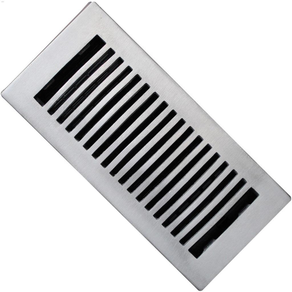 4" x 10" Satin Nickel Louvered Dome Design Floor Register