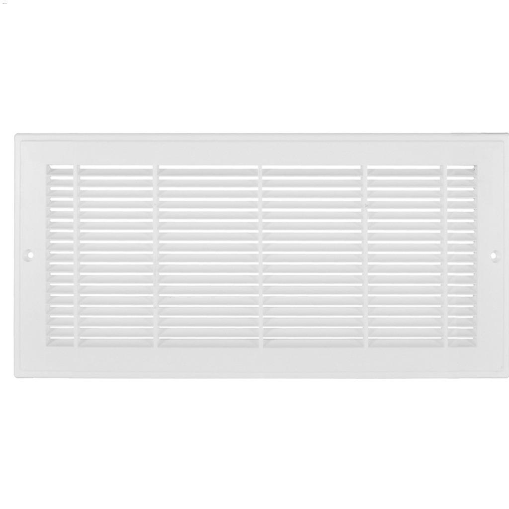 6" x 14" White Louvered Design Sidewall Grille