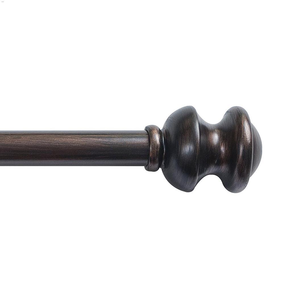 5/8" 28 - 48" Antique Rust Kendall Single Window Curtain Rod