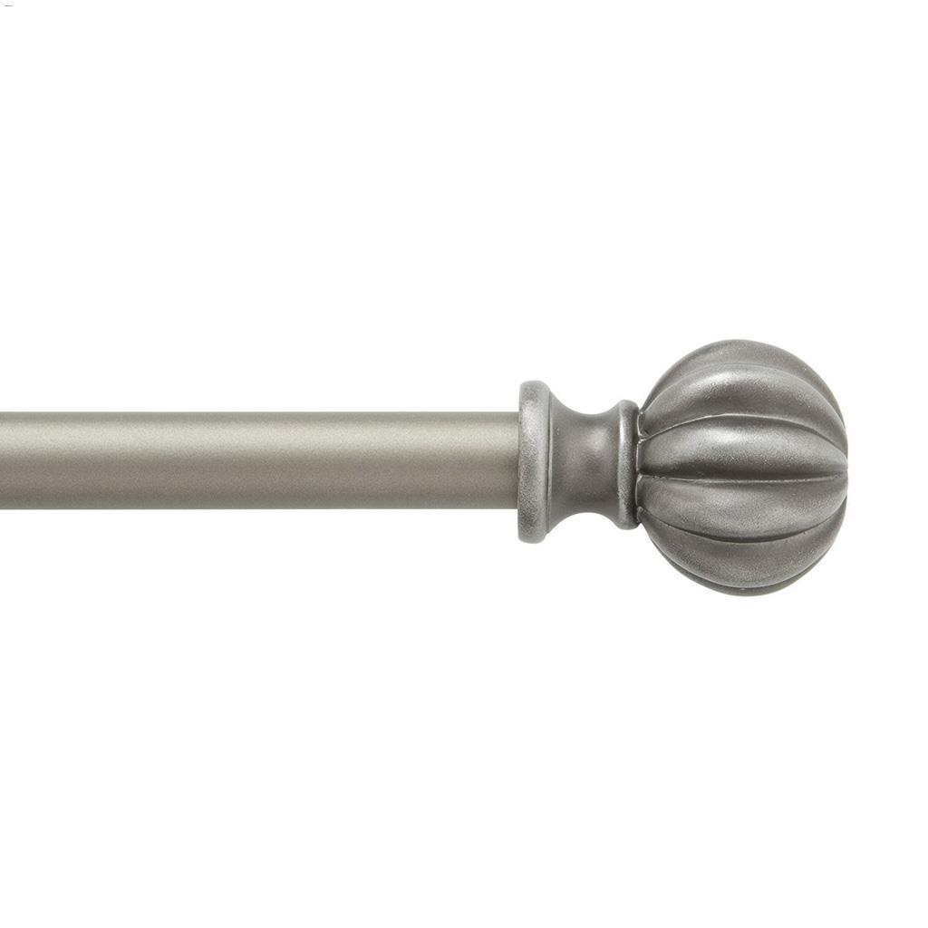 5/8" 28 - 48" Black Pewter Rachel Single Curtain Rod