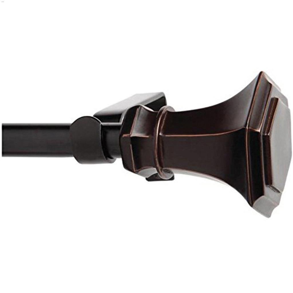 3/4" 66 - 120" Blackened Copper Martel Single Curtain Rod
