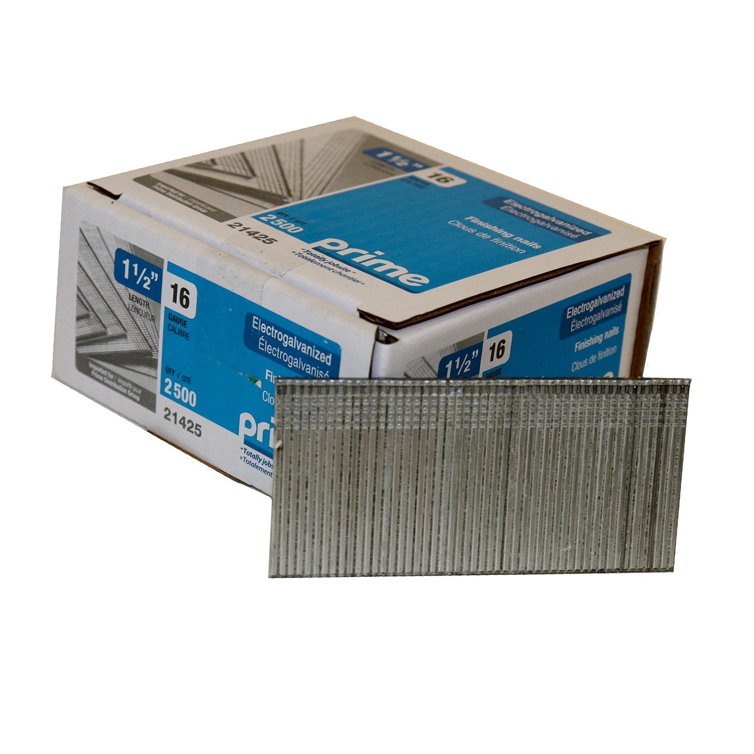 1-1/2" 16 Gauge Galvanized Finishing Nail -2500/Box