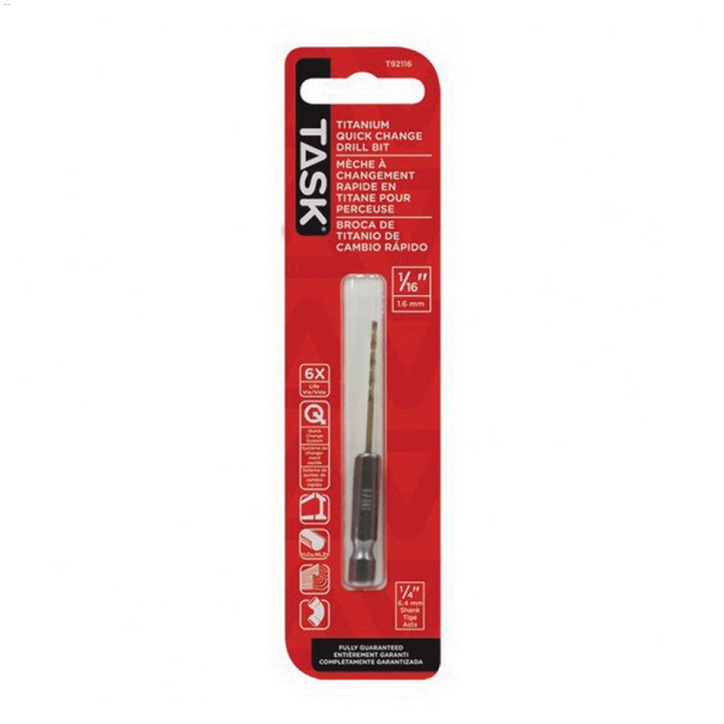 1/16" Titanium Coated Quick-Change Drill Bit