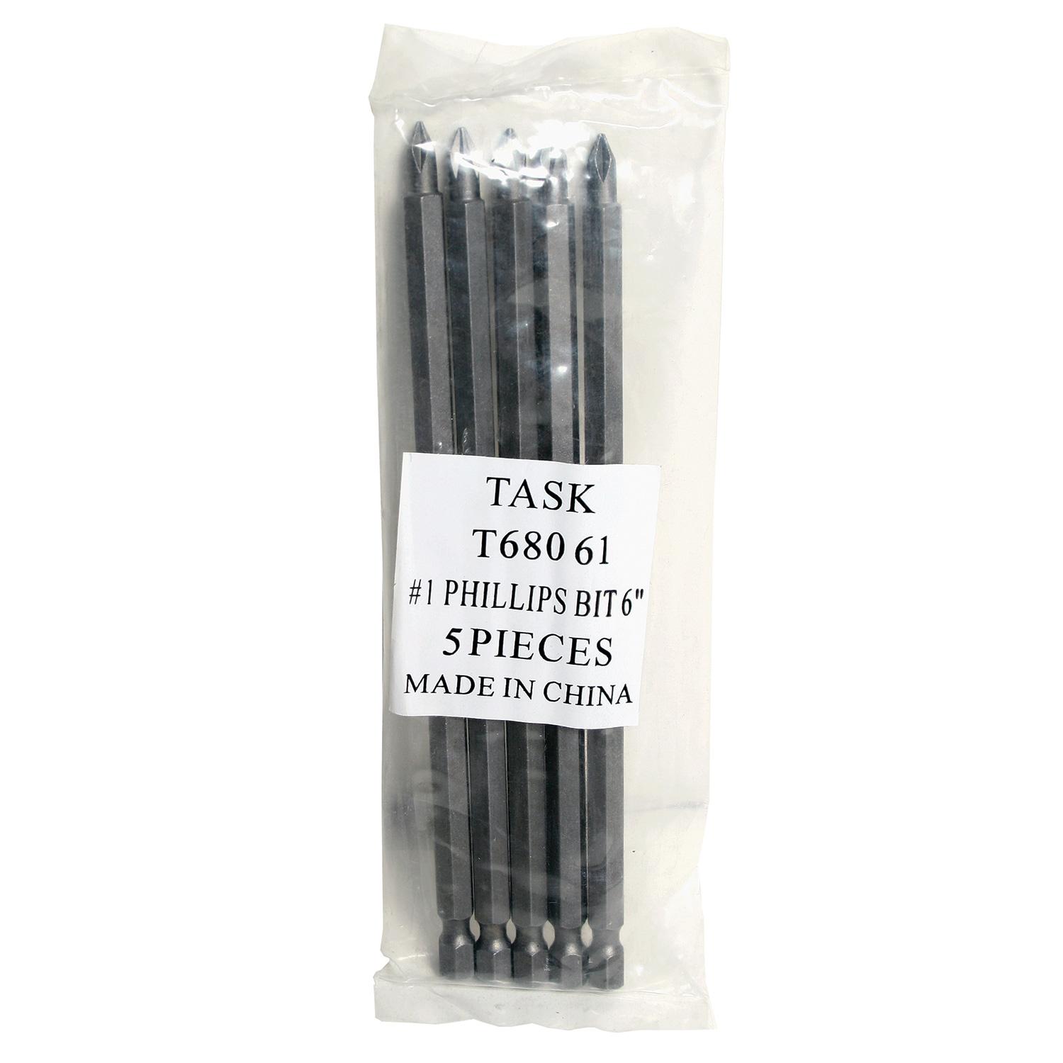 6" #1 Phillips S2 Steel Screwdriver Bit