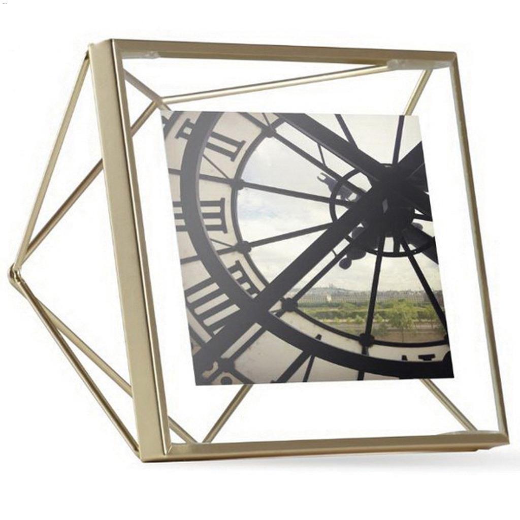 6" x 6" x 3" Metal Frame Matte Brass Photo Frame