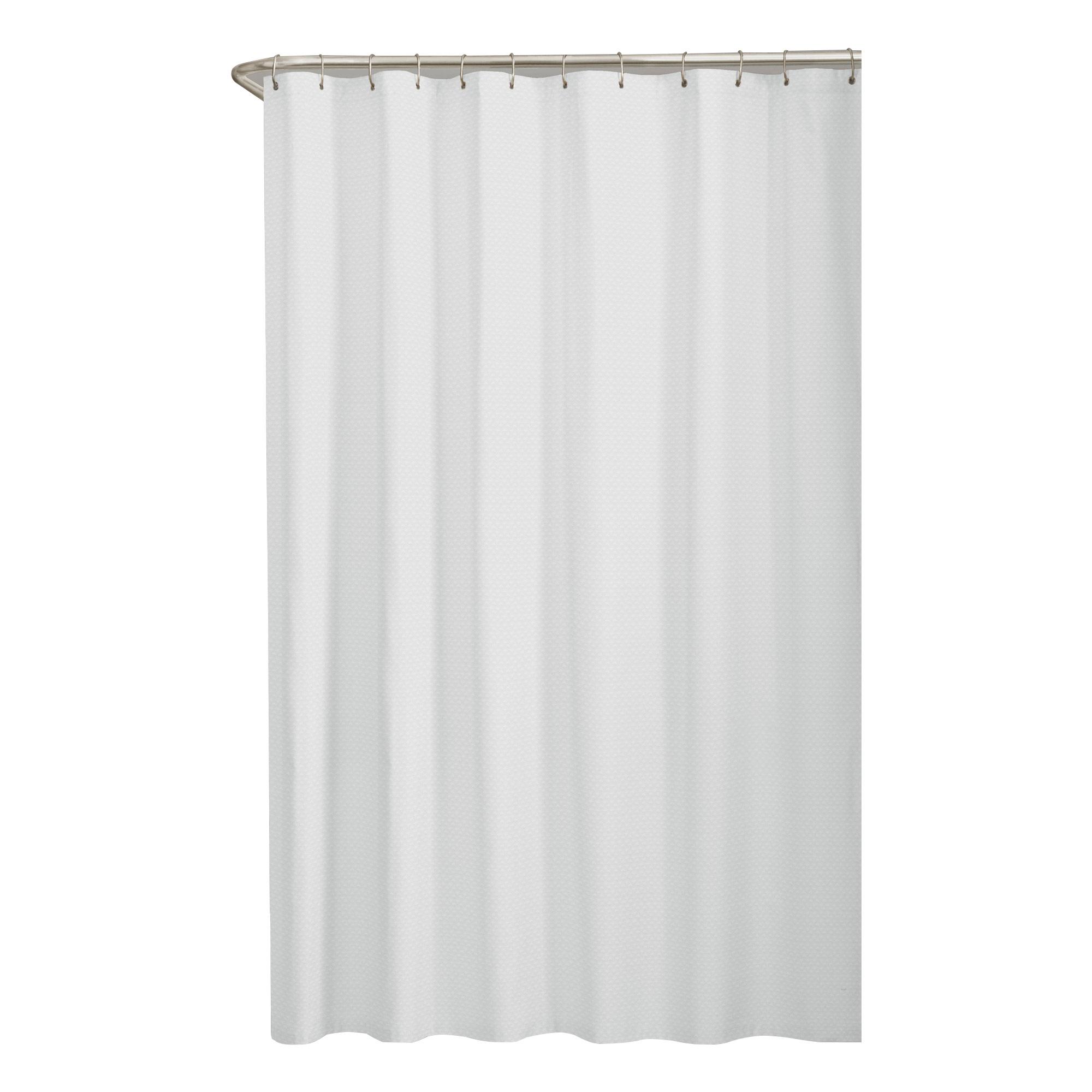 70" x 72" White Luxury Hotel Waffle Weave Shower Curtain
