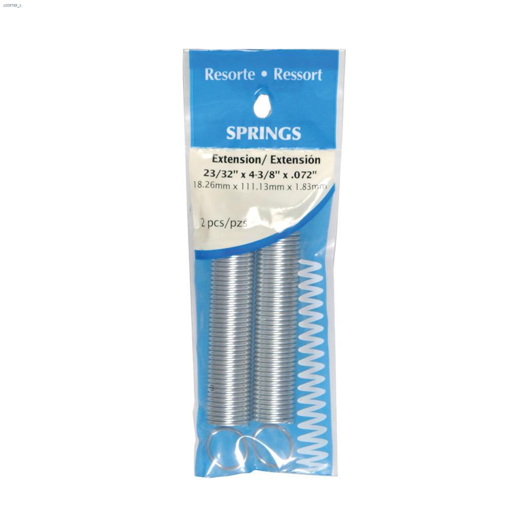 23/32" x 4-3/8" Zinc Plated Extension Spring-1/Pack