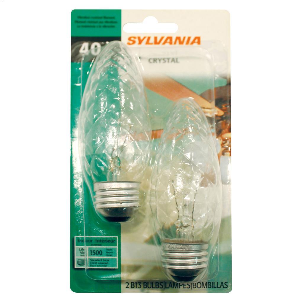 B13 40W Crystal Incandescent Light Bulb-2/Pack