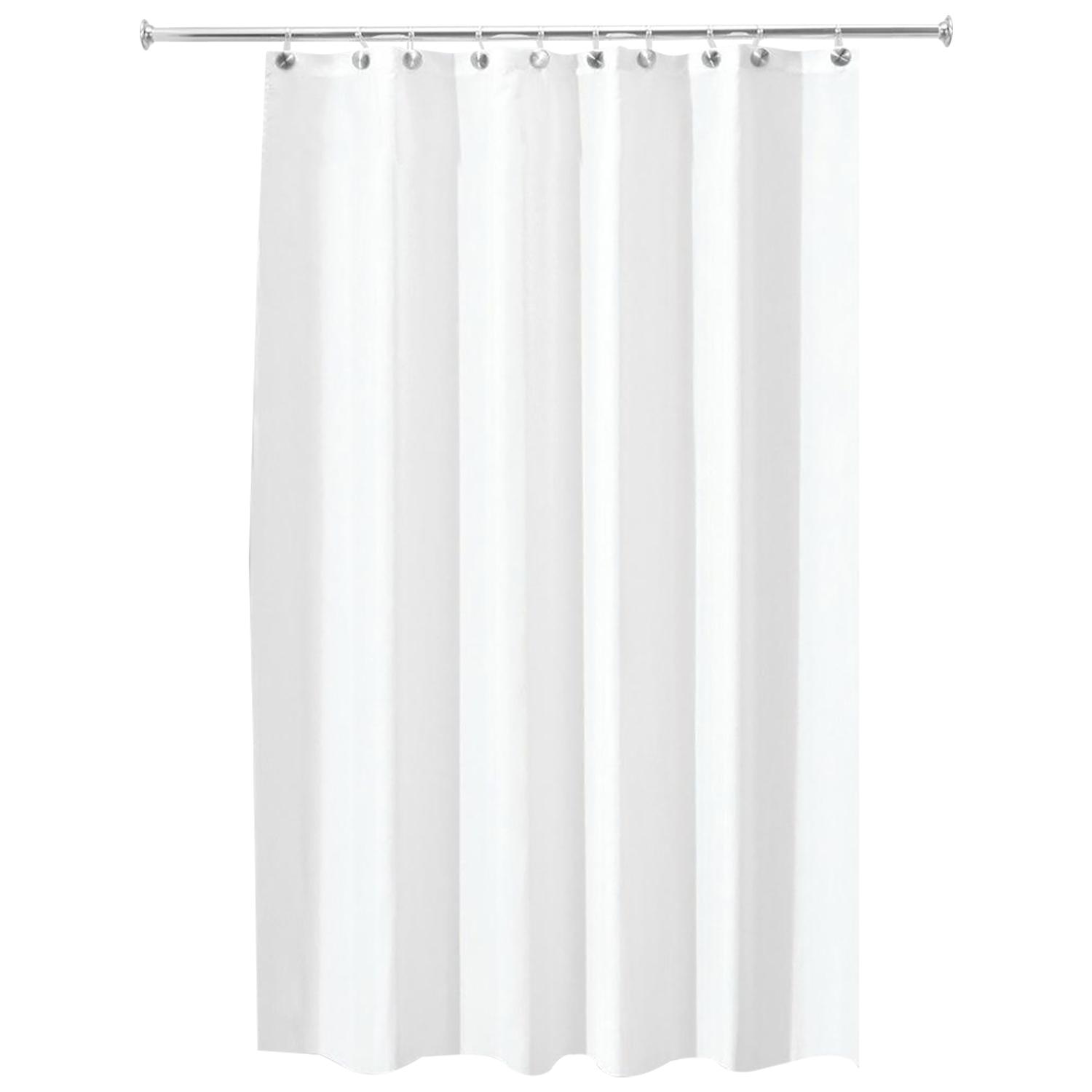 72" x 84" White Polyester Fabric Shower Curtain Liner Duo