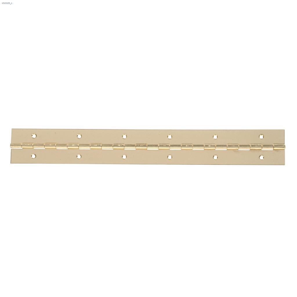 12" x 1-1/16" Brass Plated Steel Continuous Hinge