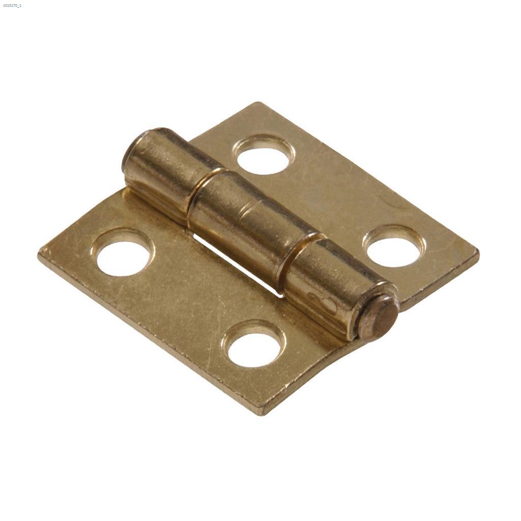 1" Brass Plated Fixed Pin Light Narrow Hinge