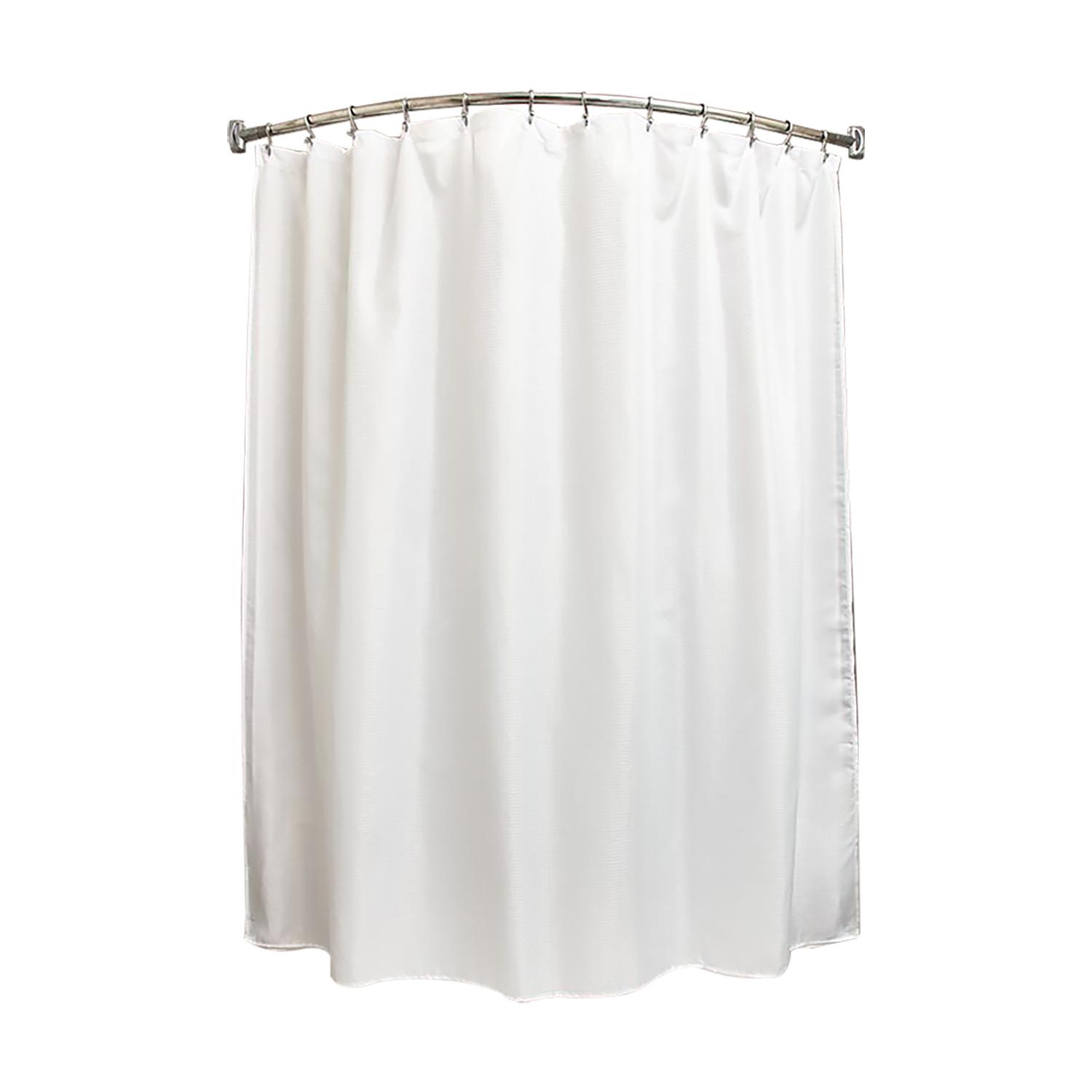 72" x 72" White Polyester Carlton Shower Curtain
