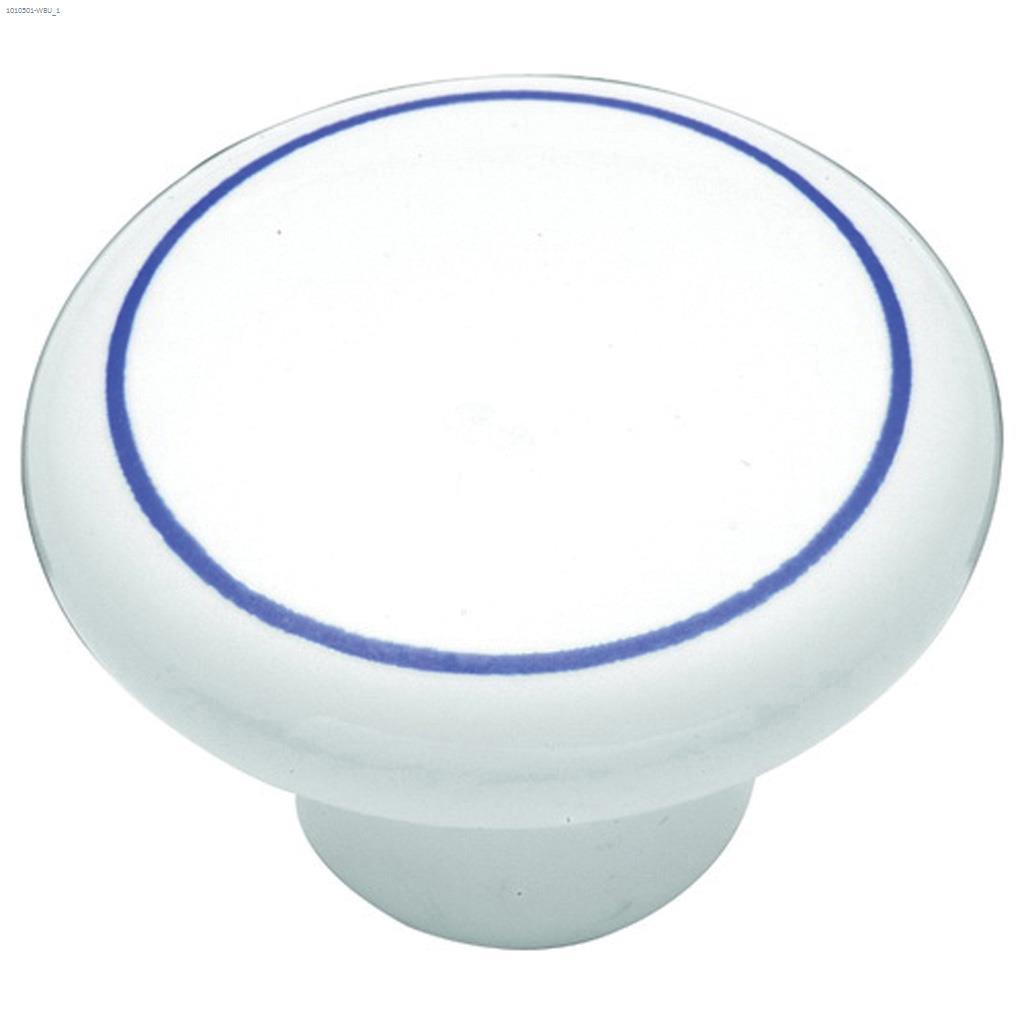 1-1/2" White Blue English Cozy Door Knob