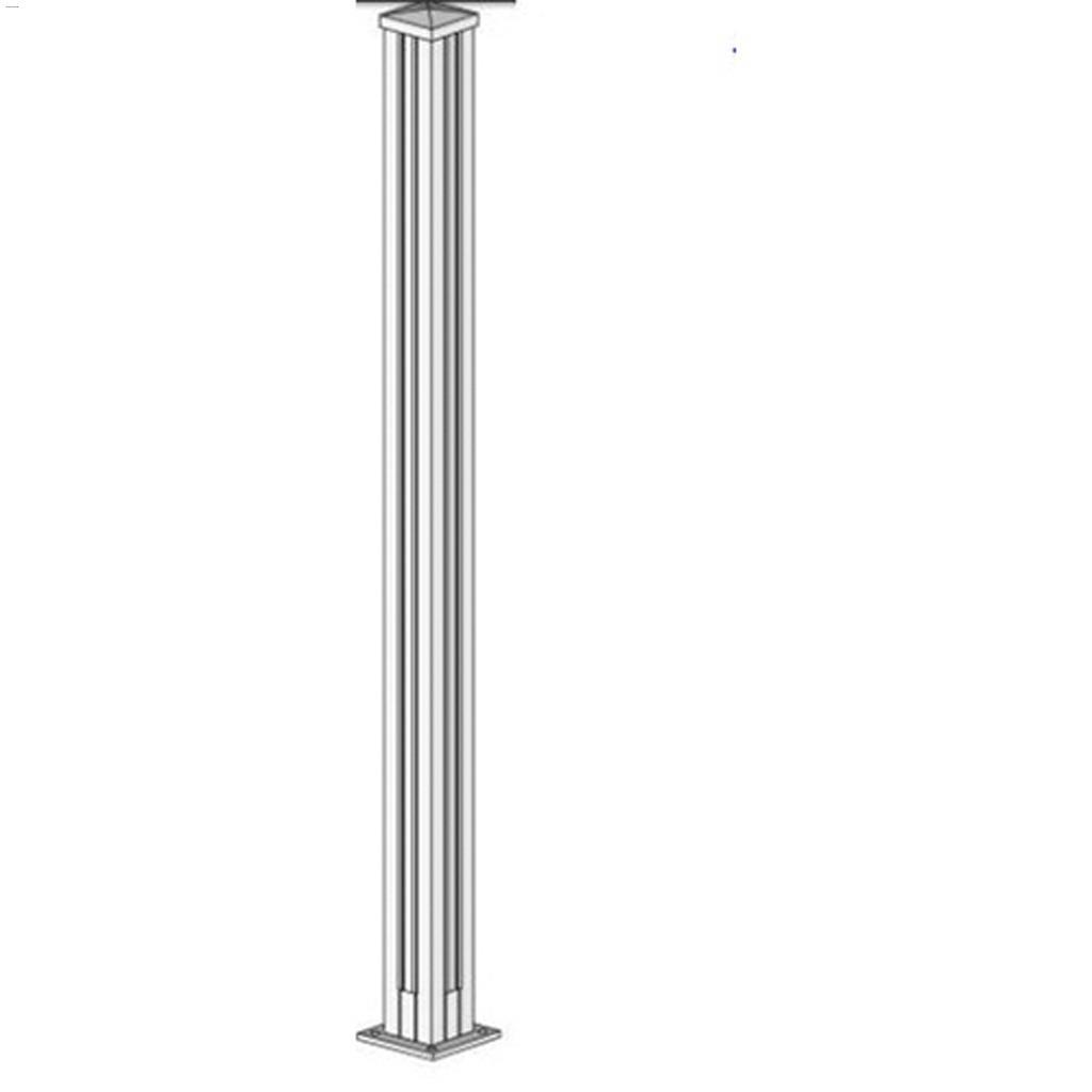 42" Black Scenic Corner Post For 10mm Glass