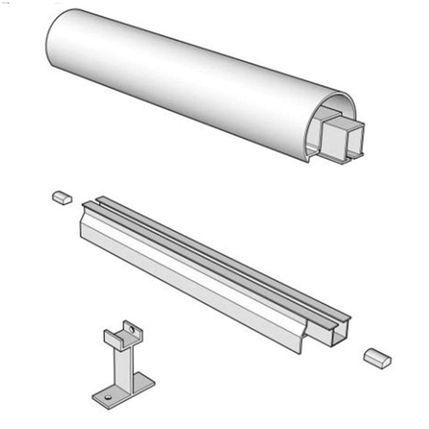 8' Top & Bottom Rail For Glass