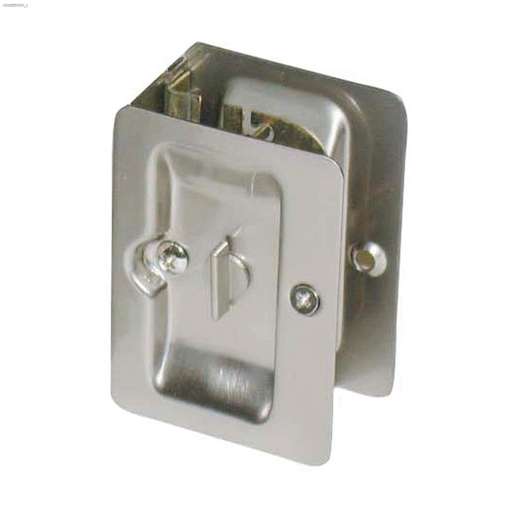 Sliding Door Lock Square Privacy Satin Chrome
