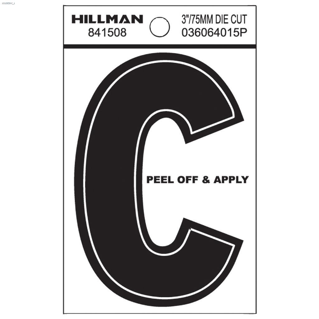 C - 3" Black Vinyl Peel-Off Letter