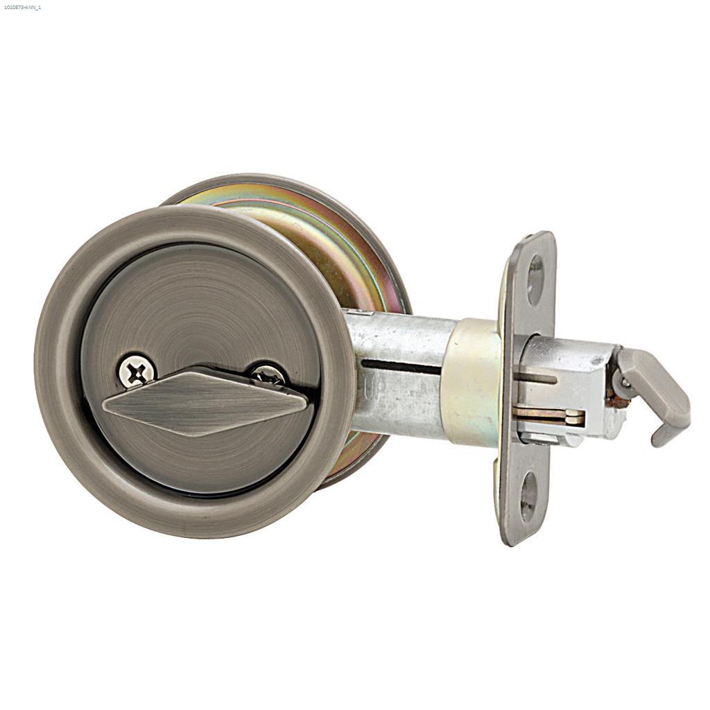 Pocket Door Lock Round Privacy Antique Nickel