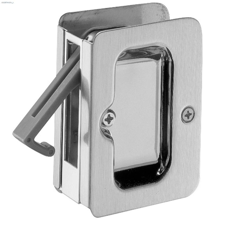 Pocket Door Lock Square Privacy Satin Chrome